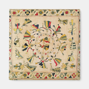 Aimant Rumal : couverture carrée de broderie montrant le