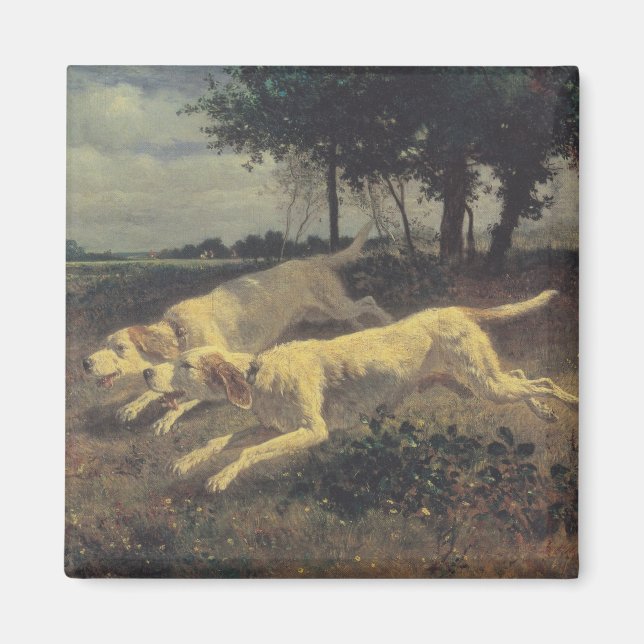 Aimant Running Dogs (Beagles) (par Constant Troyon) (Devant)