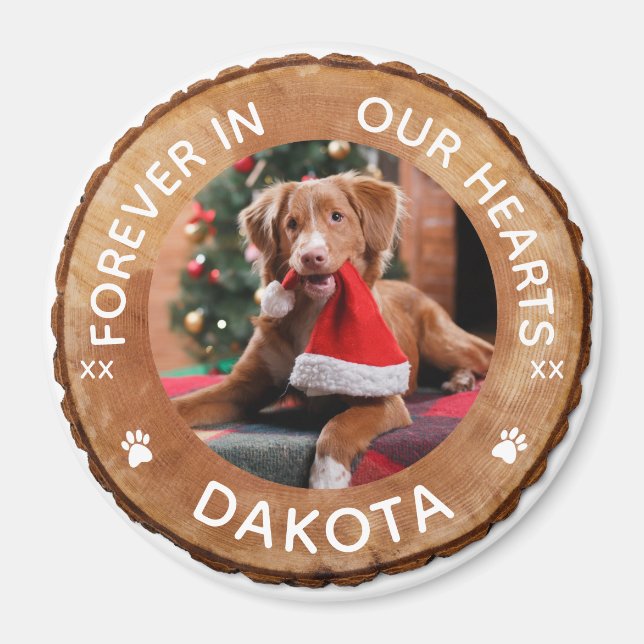 Aimant Russe Woodgrain Wood Slice Memorial Animaux de com (Devant)