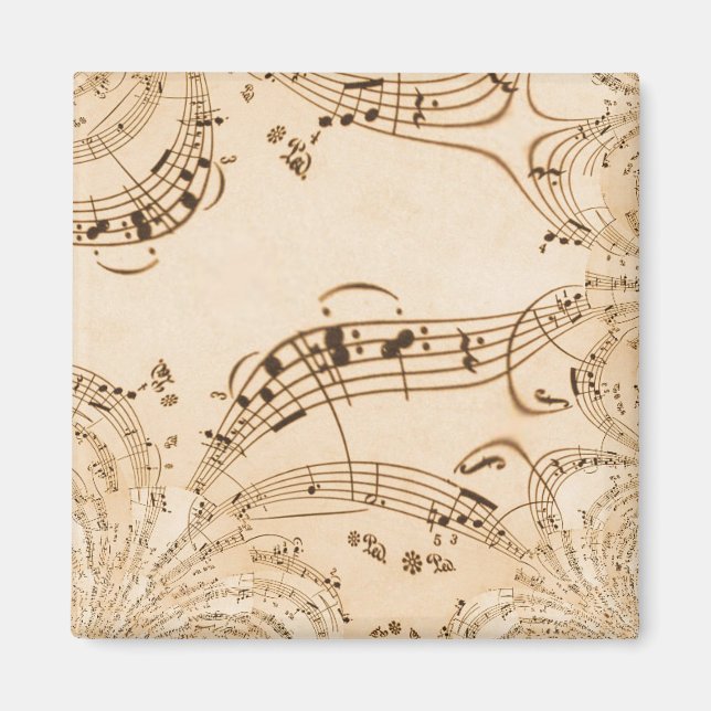 Aimant Rustic Antique Musical Notes (Devant)