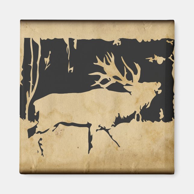 Aimant Rustic Elk Faune Chasse Nature Animaux Réfrigérate (Devant)
