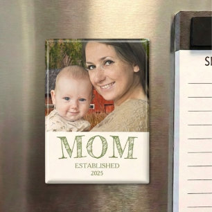 Aimant Rustique Personnaliser Nom Année Etablie Maman Cad