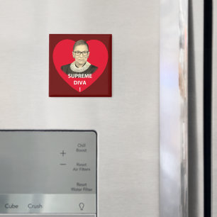 Aimant Ruth Bader Ginsburg Diva Suprême teintée Coeur Rou