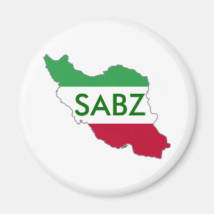 Aimant "SABZ" Carte du drapeau iranien