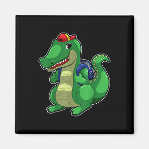 Aimant Sac à dos mignon crocodile drôle pour la rentrée s