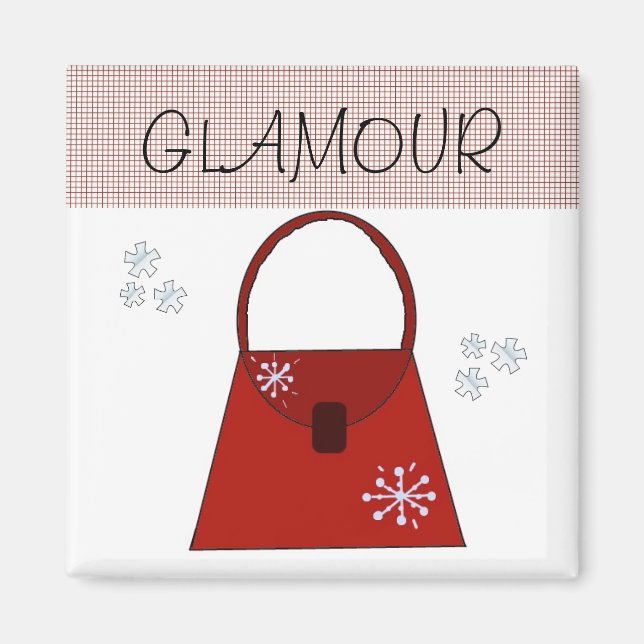 Aimant Sac à main de vacances rouge - Glamour (Devant)
