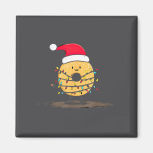 Aimant Sac graphique de Noël drôle de bagel amateur de lu