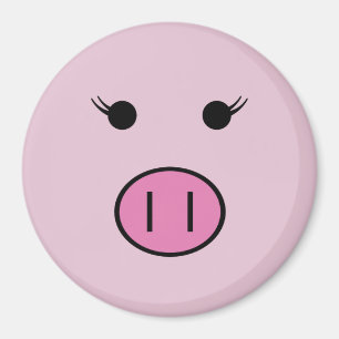 Aimant Sadie le ~ rose Kawaii Girly mignon de porc