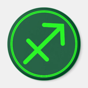 Aimant Sagittaire Symbole du Zodiaque Contraste Vert