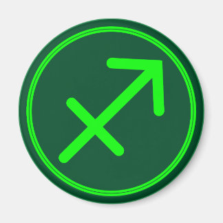Aimant Sagittaire Symbole du Zodiaque Contraste Vert
