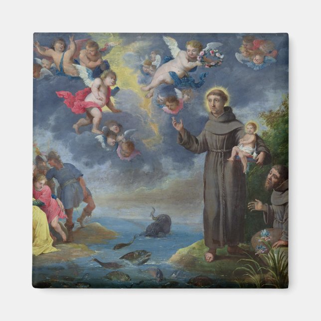 Aimant Saint Antoine de Padoue Prêcher aux poissons (Devant)