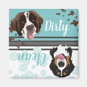 Aimant Saint Bernard Bernese Lave-vaisselle sale/propre