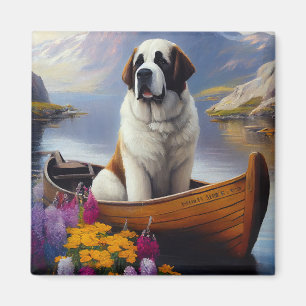 Aimant Saint-Bernard sur une pagaie : Une aventure panora