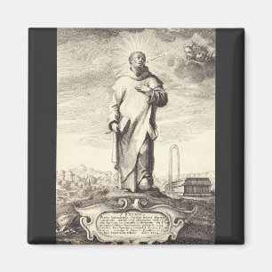 Aimant Saint Bruno de Cologne Gravure Ancienne Style Arti