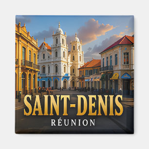 Aimant Saint Denis Réunion Island Souvenir de Voyage Trop