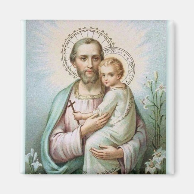 Aimant Saint Joseph Baby Jesus Lily (Devant)