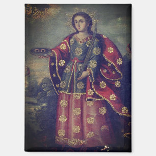 Aimant Saint Lucy dans le style de l'école Cusco