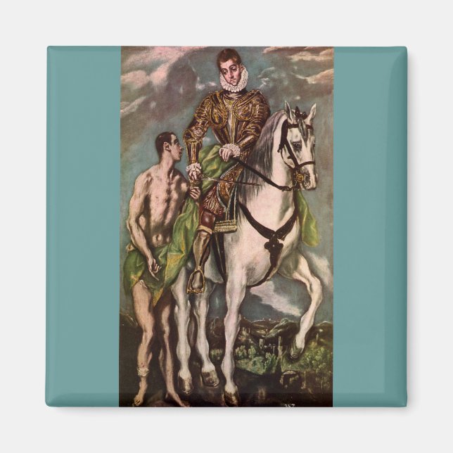 Aimant Saint Martin et le mendiant d'El Greco vers 1600 (Devant)