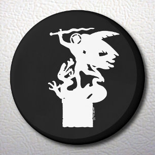 Aimant Saint Michael et Dragon (en blanc)