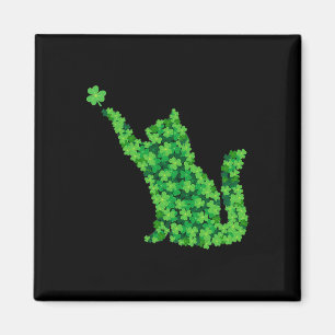 Aimant Saint Patrick Day Shamrock Chat Lucky St patrick D