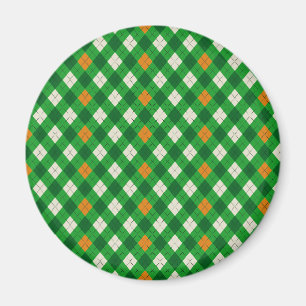Aimant Saint-Patrick irlandais couleur argyle