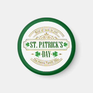 Aimant Saint-Patrick personnalisé - Chance des Irlandais