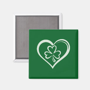 Aimant Saint Patrick's Day Drôle Shamrock Coeur irlandais