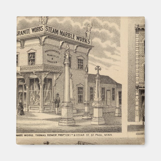 Aimant Saint Paul, Minneapolis, Minnesota Carte Lithograp (Devant)