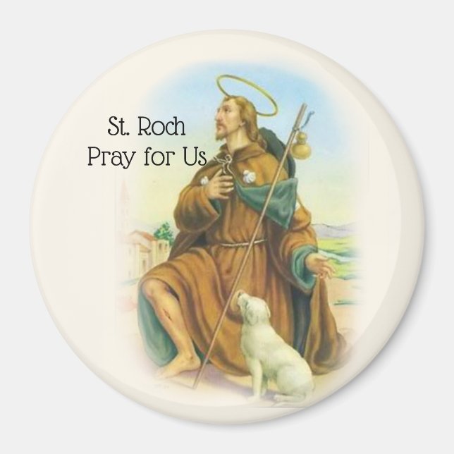 Aimant Saint Roch Rocco Patron italien Saint des Chiens (Devant)