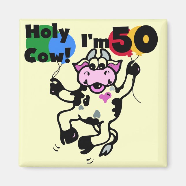 Aimant Saint Vache Je suis 50 T-shirts et cadeaux (Devant)