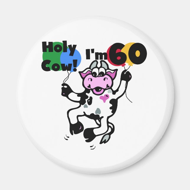 Aimant Saint Vache Je suis 60 T-shirts et cadeaux (Devant)
