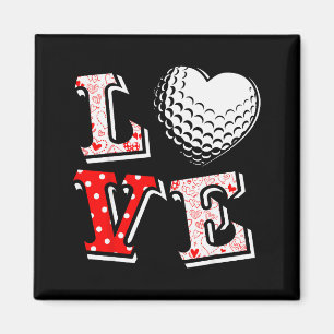Aimant Saint-Valentin Amour Golf Coeur Saint-Valentin Fem