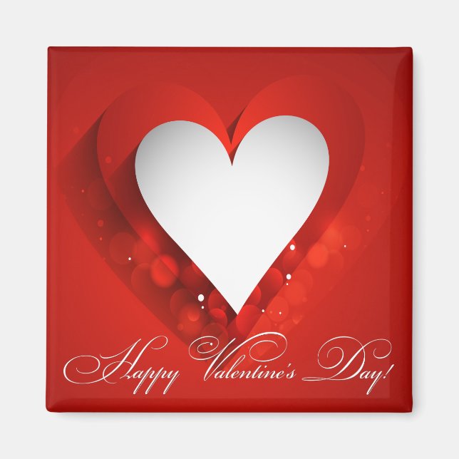 Aimant Saint Valentin Coeur blanc - Personnaliser (Devant)