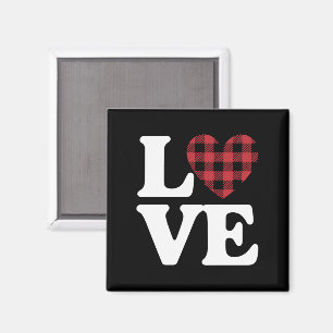 Aimant Saint-Valentin Cœur Carreaux Amour