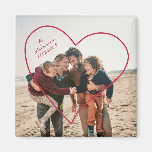 Aimant Saint Valentin Famille Photo Coeur