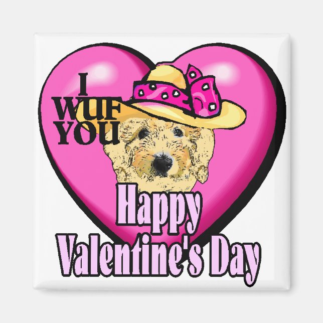 Aimant Saint Valentin Goldendoodle (Devant)