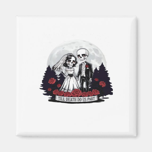 Aimant Saint-Valentin Horreur Couple de squelettes Jusqu' (Devant)