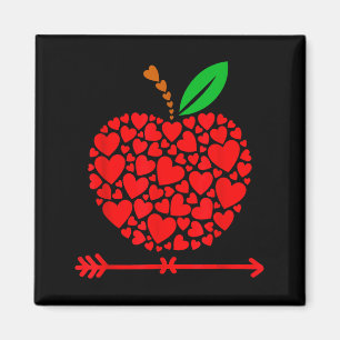 Aimant Saint-Valentin Professeur Cœurs Pomme Amour Enseig