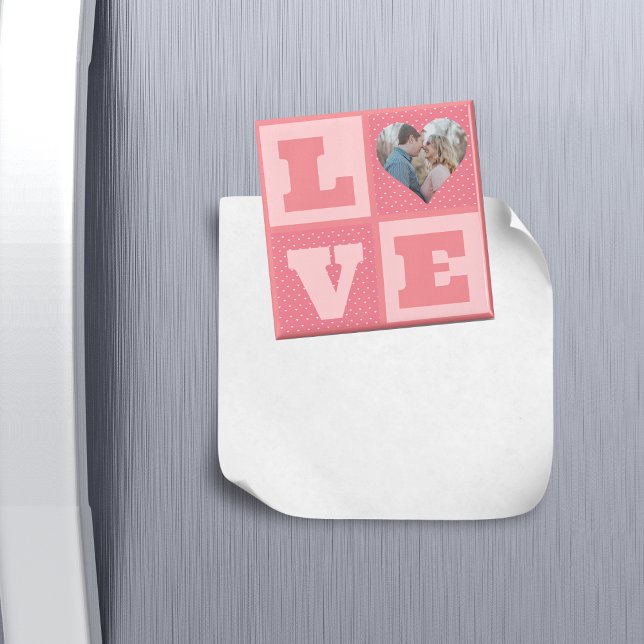 Aimant Saint-Valentin Romantique rose Love Heart Photo (Créateur téléchargé)