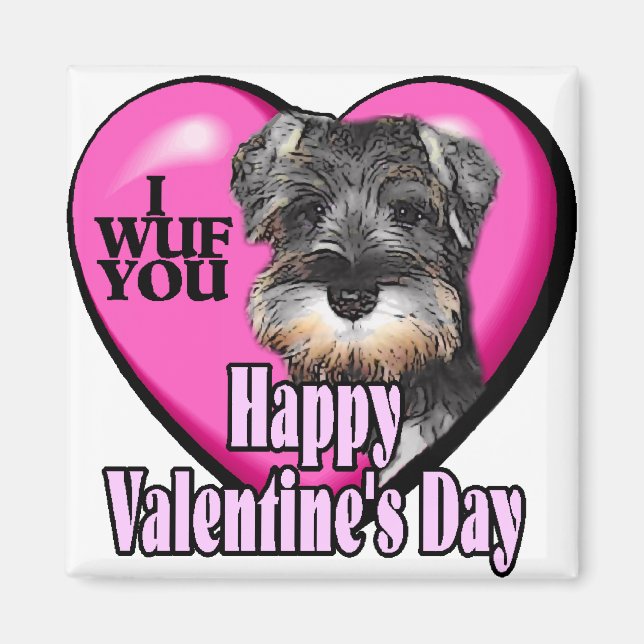 Aimant Saint Valentin Schnauzer miniature (Devant)