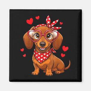 Aimant Saint-Valentin teckel amateur de chien saucisse We