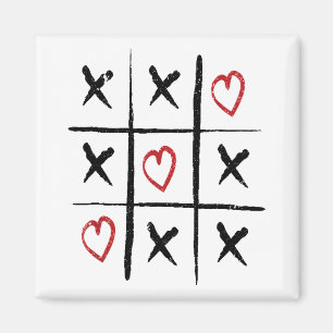 Aimant Saint Valentin Tic Tac Toe Hearts Day