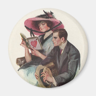 Aimant Saint-Valentin victorien vintage Amour et Romance