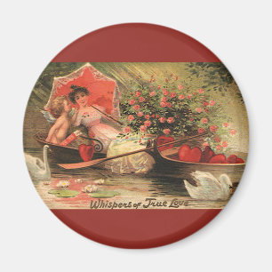 Aimant Saint-Valentin victorien vintage Cherub avec coeur