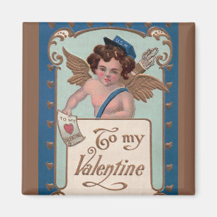 Aimant Saint-Valentin vintage, Chérubin avec lettres d'am