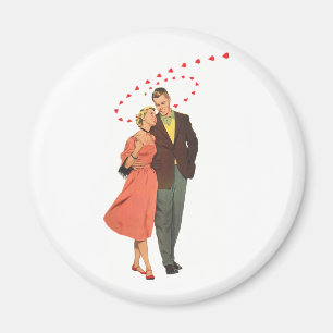 Aimant Saint-Valentin vintage, cœurs flottants romantique