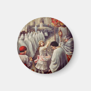 Aimant Sainte Thérèse jette des fleurs au Saint Sacrement