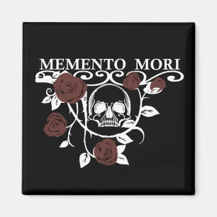 Aimant Saisir le Jour - Roses Rouges - Crâne Memento Mori