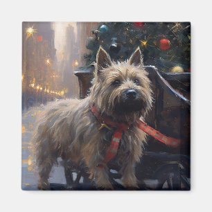 Aimant Saison Festive de Noël à Cairn Terrier
