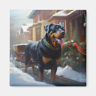 Aimant Saison festive de Noël de Rottweiler